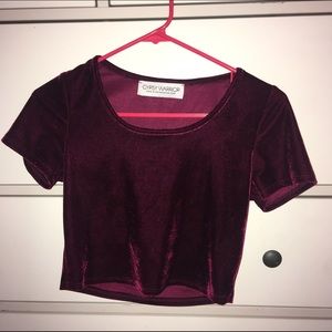 Gypsy Warrior Red Velvet Crop Top
